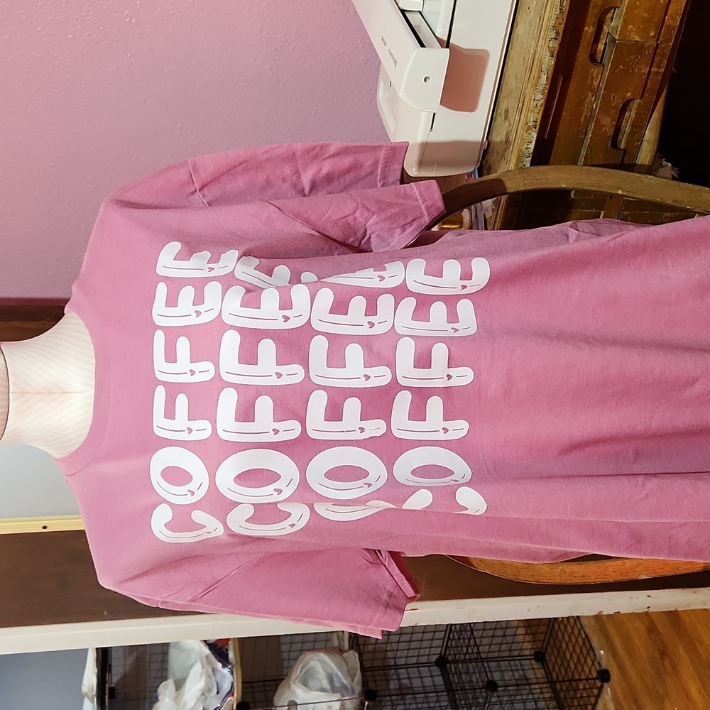 Softstyle New Shirt with The saying coffee, coffee, coffee, coffee